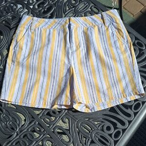 Marc New York Yellow and White Striped Women's Shorts